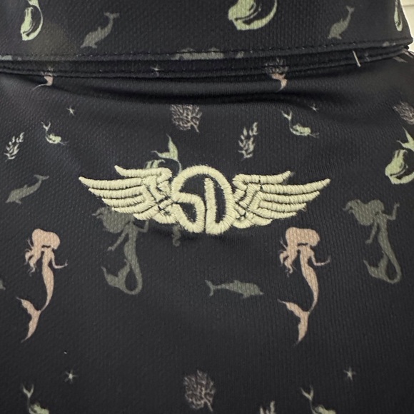 Straight Down Golf Shirt in Mermaid Print - Picture 2 of 3